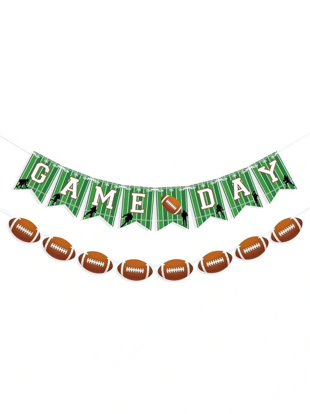 GAME DAY Football Banner Party Garland - Green